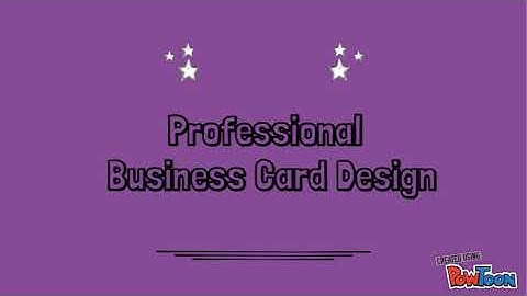 Business Card Design Animated Video