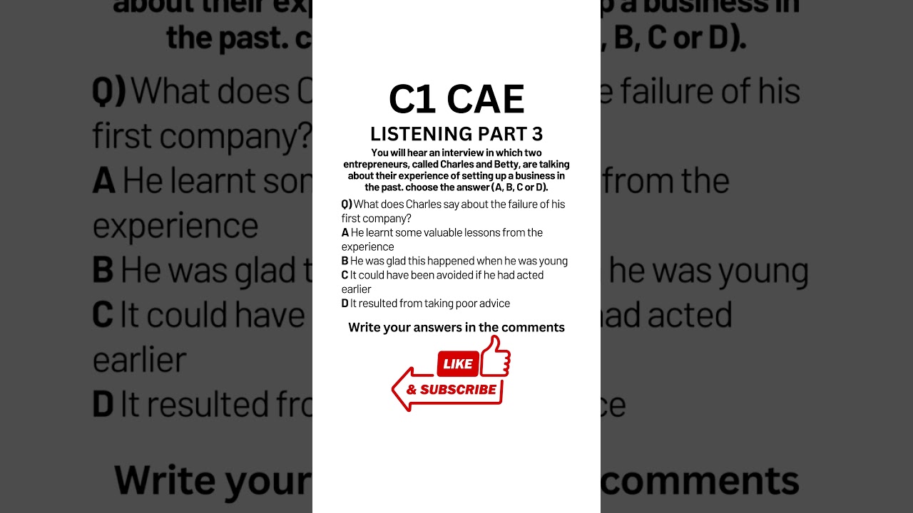 C1 Certificate Advanced English (CAE Preparation) Listening Practice - Part 3  