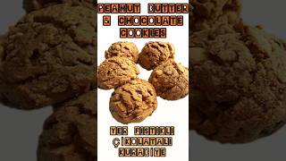 Peanut Er & Chocolate Cookies Easy & Tasty Yer Fistikli Çi̇kolatali Kurabi̇ye Kolay & Leziz