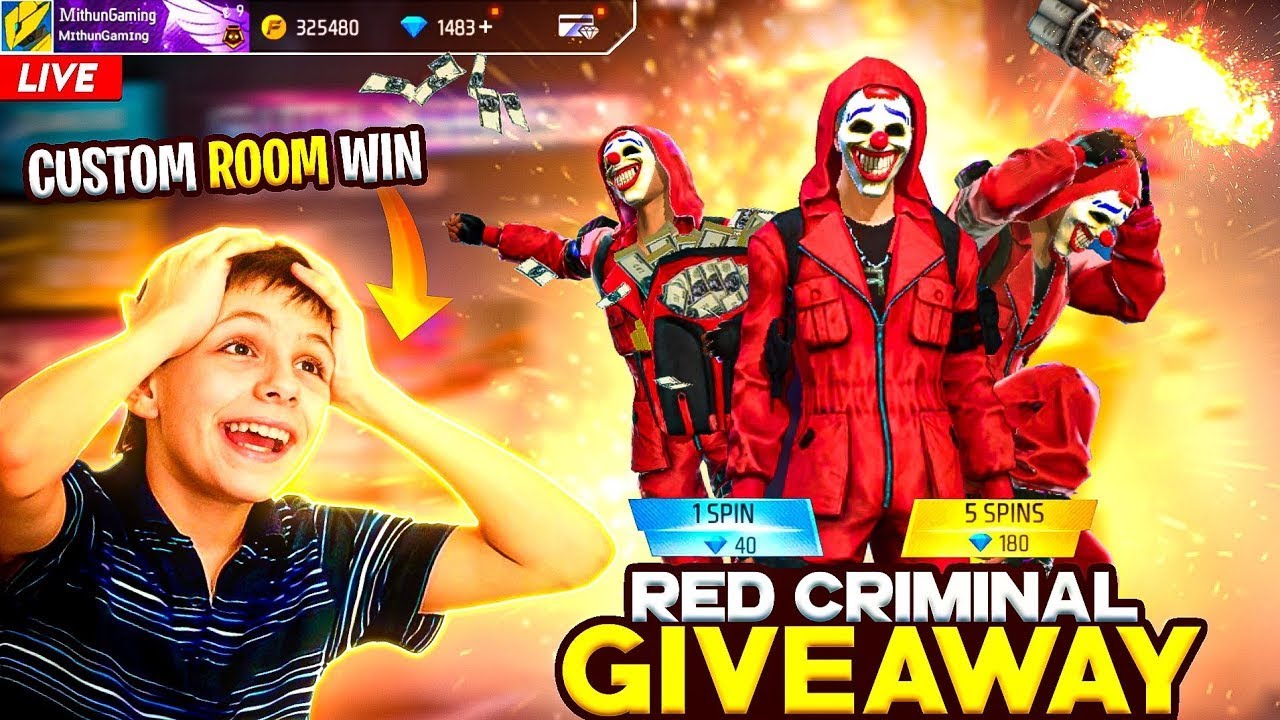 FREE FIRE LIVE GIVEAWAY CUSTOM ROOM | FF LIVE REDEEM CODE GIVEAWAY | FF ...