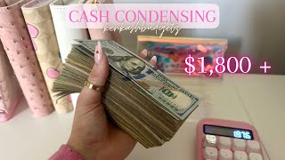 Cash Condensing + Cash UNSTUFFING $1,800+ | Bill Swap | Cash Budget System #satisfying