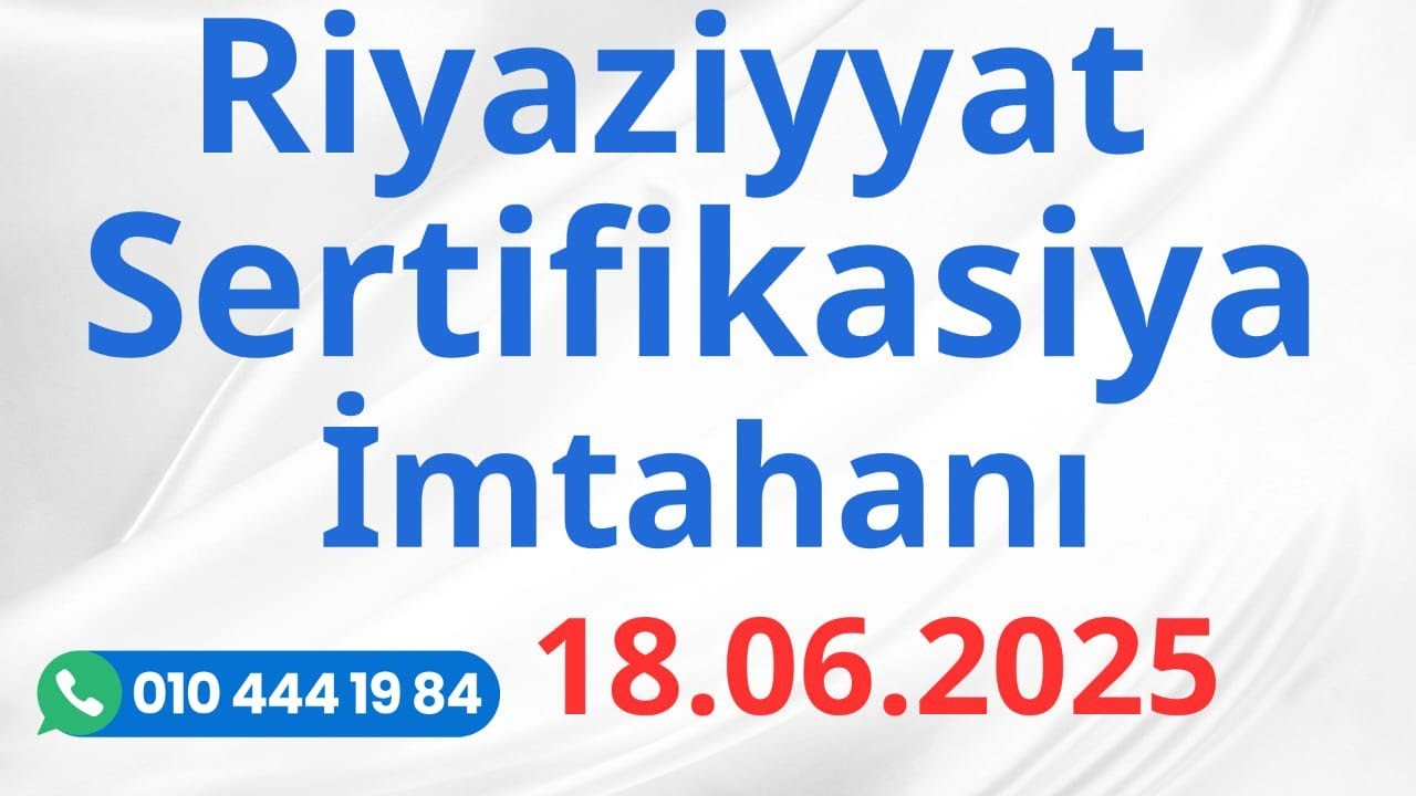 Sertifikasiya imtahanı 18.06.2025