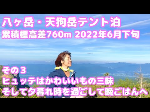 ③八ヶ岳・天狗岳2646mテント泊 累積標高差760m 2022年６月下旬 ヒュッテはかわいいもの三昧。そして夕暮れ時を過ごして晩ごはんへ