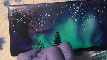 Tutorial for Painting an Aurora Borealis with Alcohol Inks