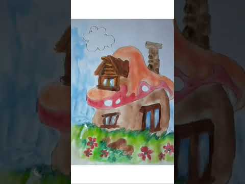        طريقة رسم بيت كوخ السنافر