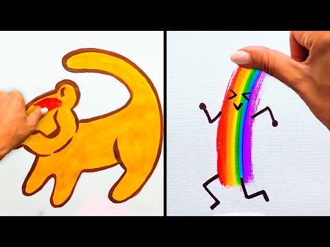 33-fun-drawing-challenges!-|-drawing-hacks-with-cartoon-characters-and-funny-animals