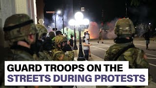 National Guard troops on North Carolina streets during protests
