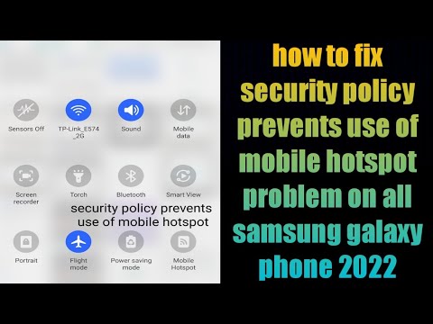 how to fix security policy prevents use of mobile hotspot problem on