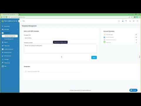 EasySendSMS.com How To Create New SMS Template