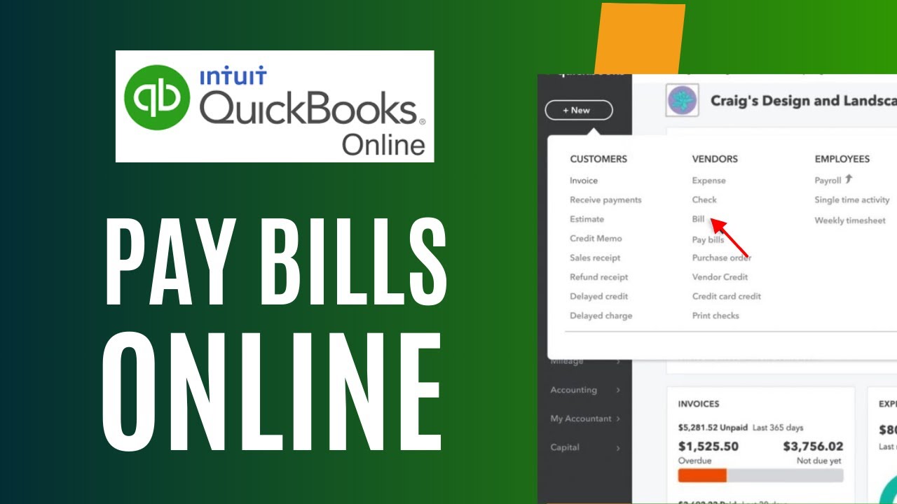 How To Pay Bills In QuickBooks Online With Bill Pay - YouTube