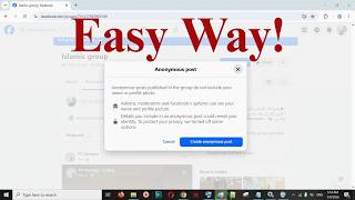 How To Post Anonymously On Facebook Group 2026