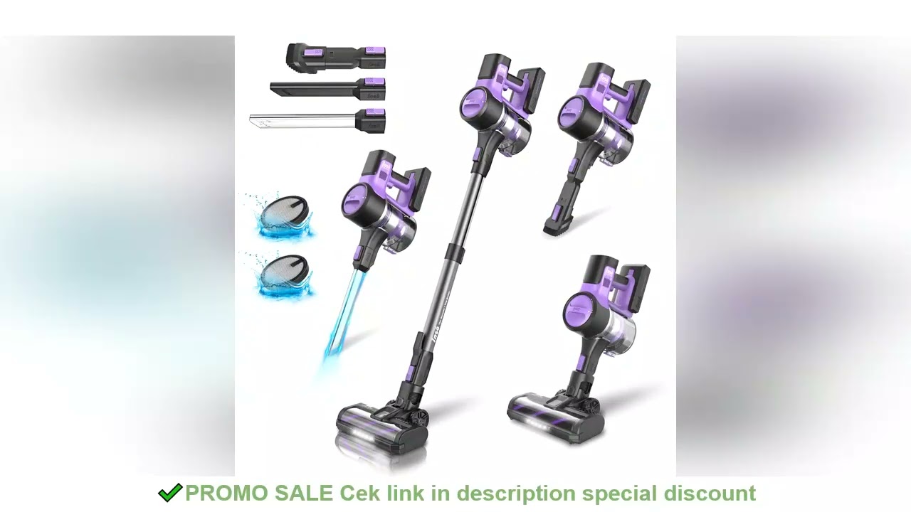 INSE S10 Cordless Vacuum Cleaner, 6-in-1 Stick Vacuum with 45Kpa Powerful Suction, Max 50 Min Runtim