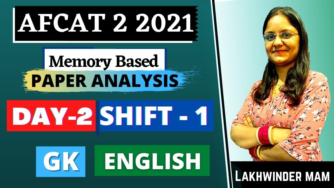 AFCAT 02/2021  29th August Shift 1 | GK and English Full  Solutions | Lakhwinder Mam |