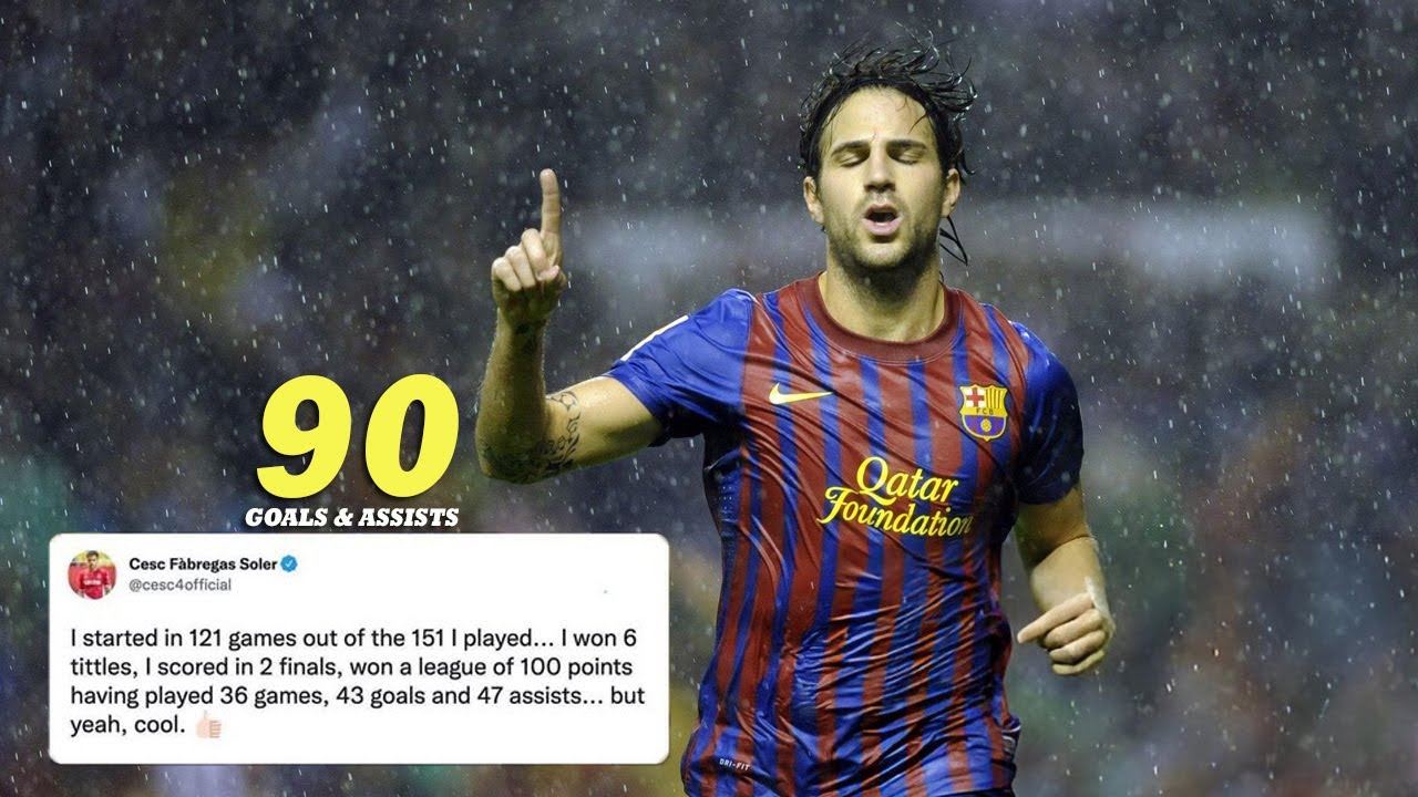 All of Cesc Fabregas 90 GOALS and Assists For Barcelona (2011-2014