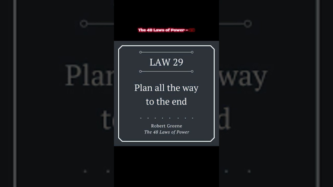 ♟️ Law 29: Plan All the Way to the End | 48 Laws of Power 🔥
