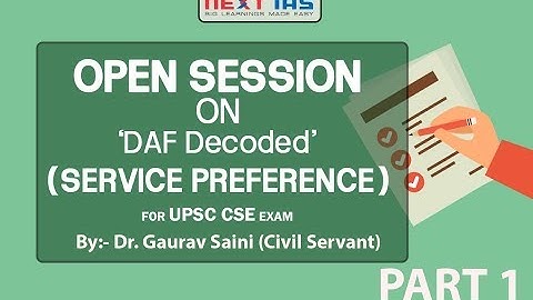 Open session on DAF Part-1 (Service Preference)