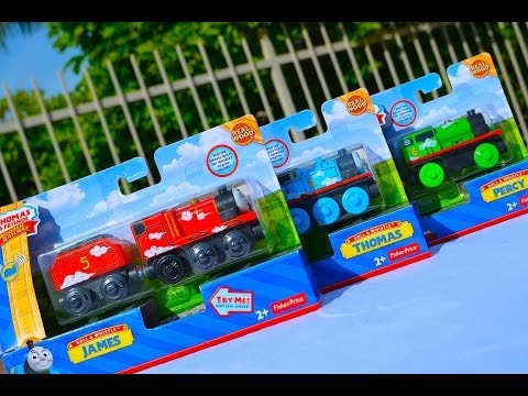 Brand NEW 2014 ROLL & WHISTLE Thomas Wooden Railway - THOMAS, PERCY, & JAMES By Fisher Price