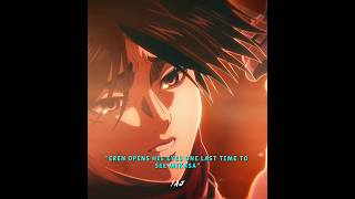 Eren opens his eyes one last time to see Mikasa💔😭 Attack On Titan | blue (slowed down)