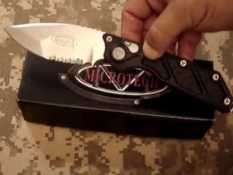 Microtech 154-11 DOC Killswitch Death on Contact AUTO 4" Stonewashed Partial Serrated Blade