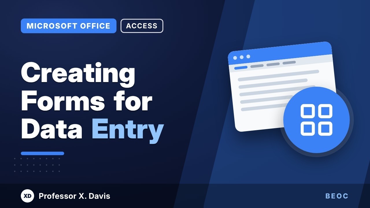 Creating Forms for Data Entry in Access - YouTube