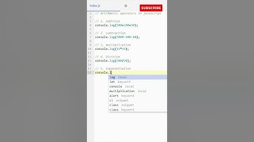 Arithmetic Operators in javascript. #programmerd #shorts