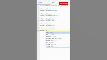 Arithmetic Operators in javascript. #programmerd #shorts