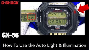 CASIO G-Shock GX-56 How to use Illumination & Auto light - Tutorial