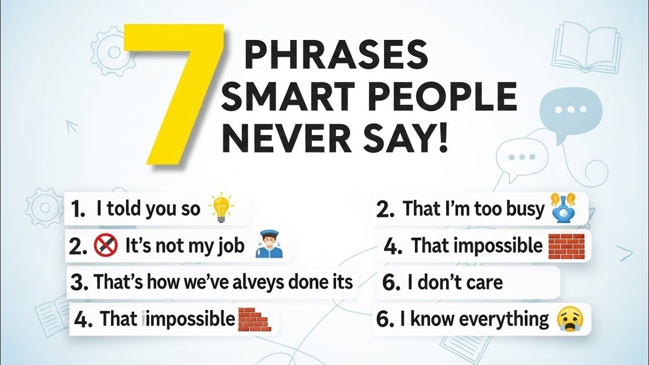 7 фраз, которые умные люди никогда не произносят!