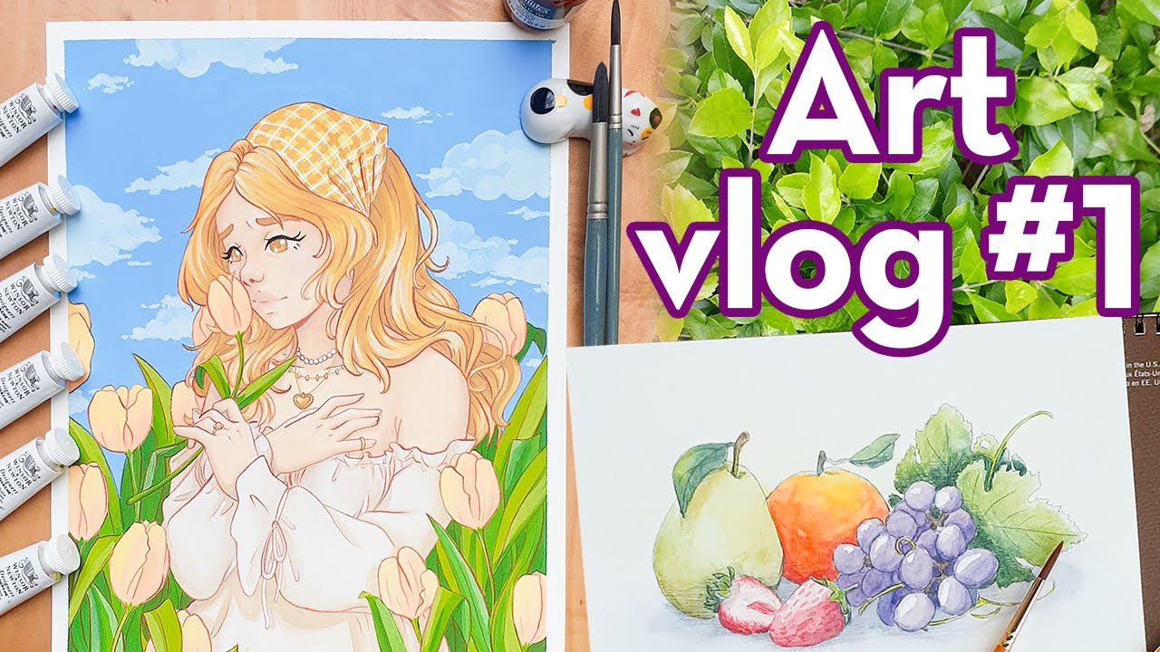 Art Vlog #1 | Painting and making handmade watercolors - YouTube