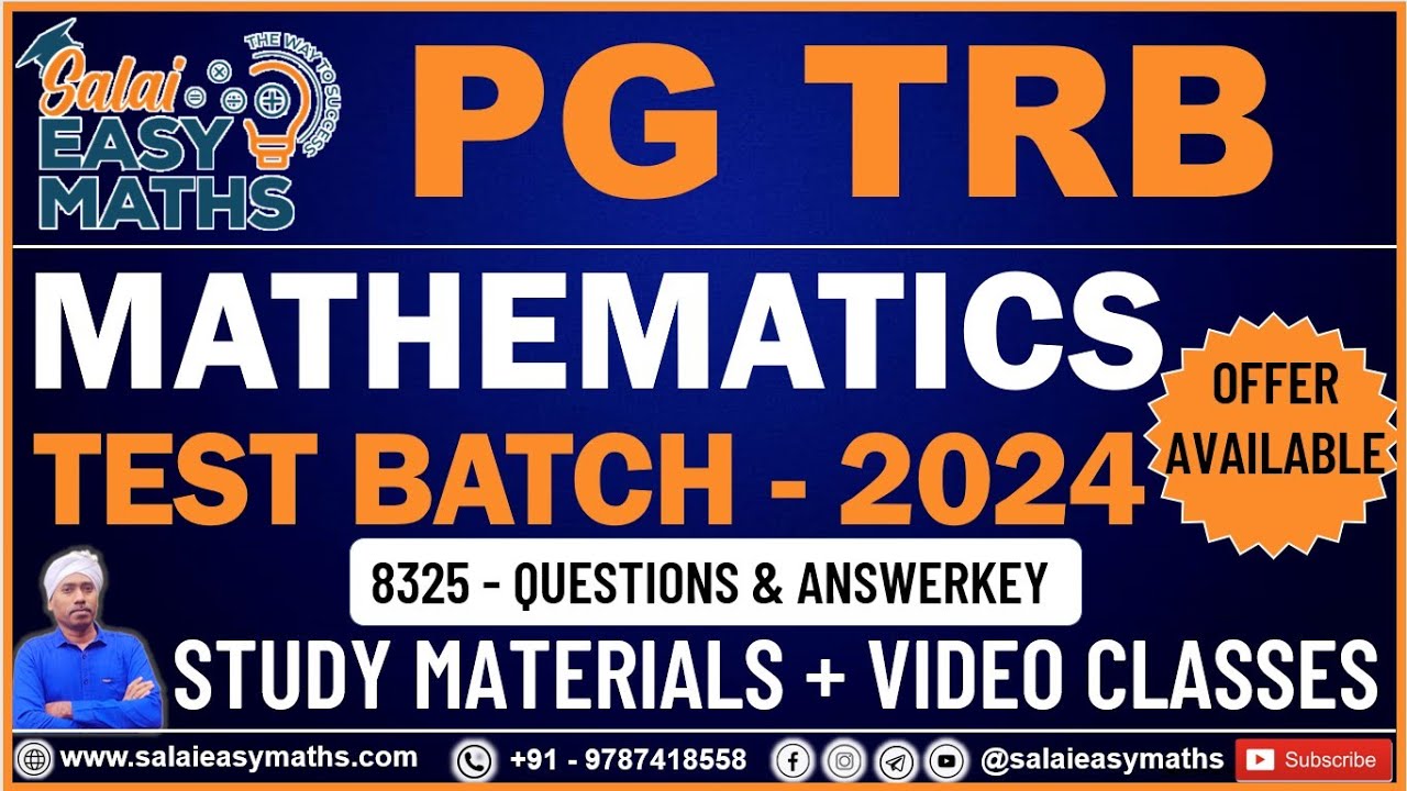 PG TRB - 2024 | TEST BATCH - 2 | ONLINE CLASSES | MATERIALS | FULL ...