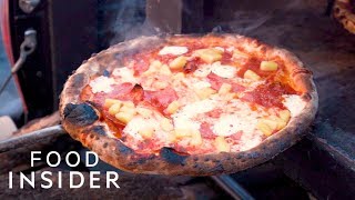 american style square pizza - korean street food