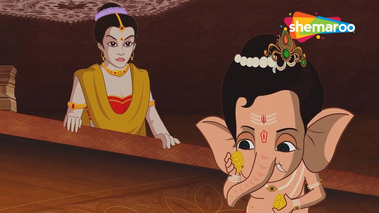 Why is Ganesha secretly eating ladoos, hiding from his mother Parvati? | Tamil Story