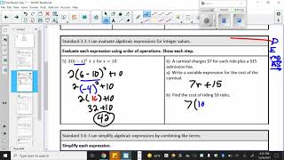 Final Review Day 1 - 1st Semester NCHS Pre-Algebra