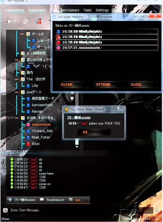 TS3に韓国人の荒らしが現れました