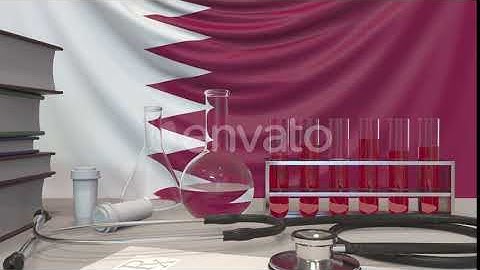 Clinic Laboratory Equipment on Qatari Flag Background | Motion Graphics - Envato elements