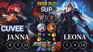 HLE CuVee Janna vs Leona Sup - KR Patch 10.17