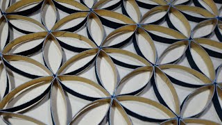 DIY Wall Art: 3D Flower of Life with Recycled Cardboard: Sacred Geometry Art by @StudioSilverCreek