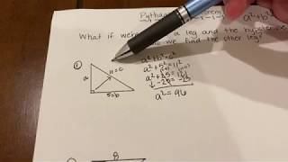 Lesson: Pythagorean Theorem (finding the missing leg)