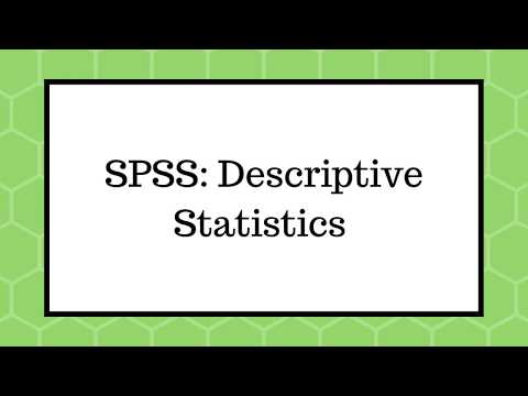 SPSS Descriptive Statistics
