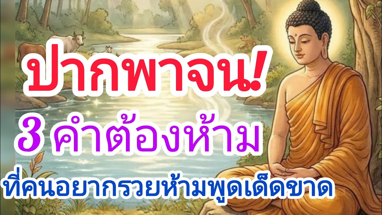 ปากพาจน! 3 คำต้องห้าม ที่คนอยากรวยห้ามพูดเด็ดขาด#ธรรมะสอนใจ #ธรรมะ #สุขใจในธรรม #ใจสงบ 