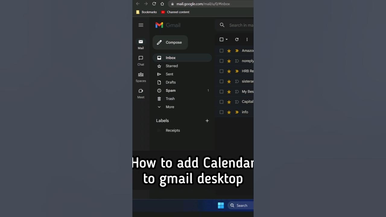 How to add Calendar to Gmail desktop YouTube