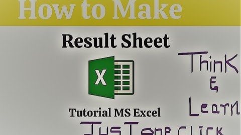 How to Create Result Sheet in MS Excel? | Marksheet with Formula in MS Excel | Amjad Think and Learn