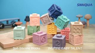 Kids Stacking Toy Puzzle Educational Baby Hard Silicone Building Blocks