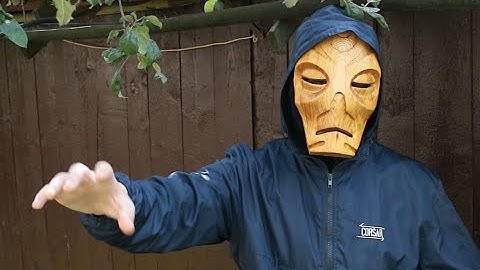 Wooden dragon priest mask from Skyrim (CNC carved, modeled in Fusion 360 and Blender)