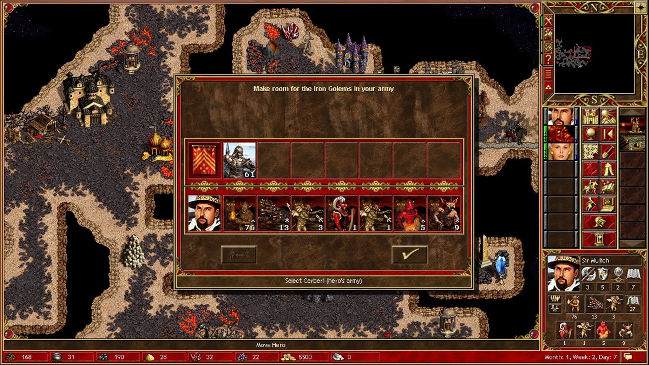 Iron Golems joined the army Month 1, Week 2, Day 7 One day, one turn challenge (Heroes 3 ERA