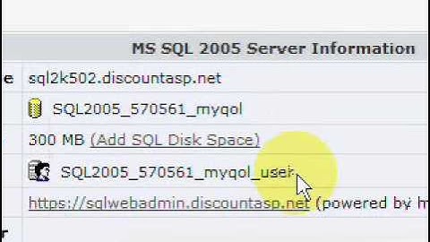 YouTube - Connect ASPNET Website to SQL Server Database using DiscountASP (Part 2 of 3).flv