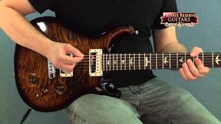 PRS Custom 22 Flame Top Stoptail Electric Guitar with Pattern Neck Black Gold Burst