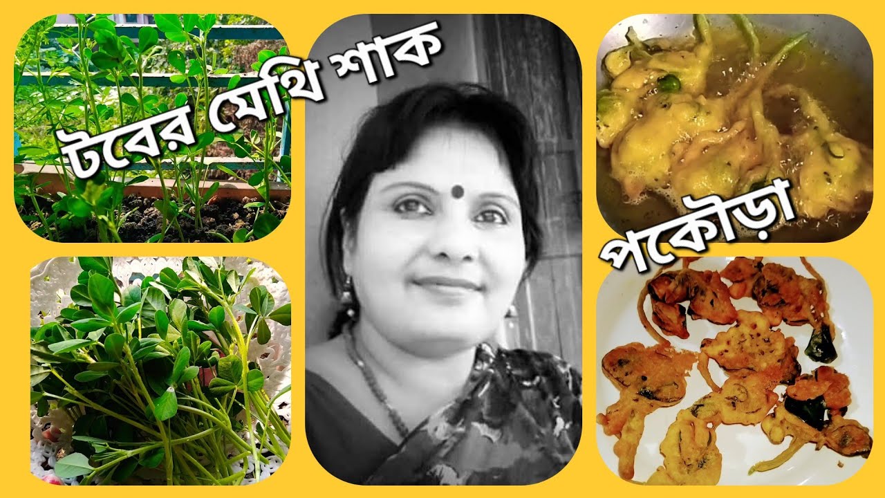 আমার টবের মেথি শাকের লম্বা পকৌড়া | Methi shak pakora of my home pot 