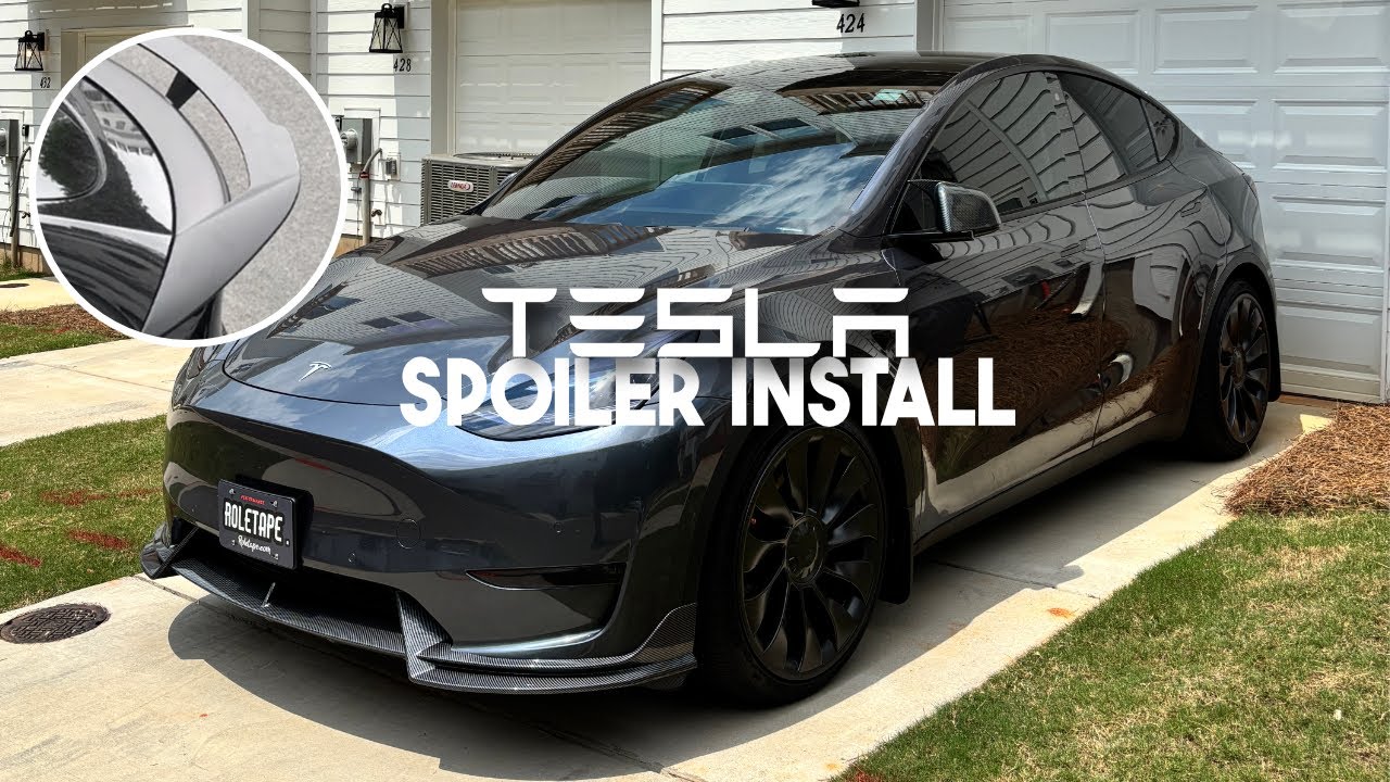 Tesla Model Y Performance | Carbon Fiber Spoiler install - YouTube