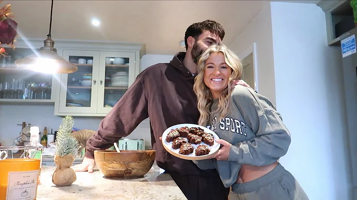 cosy home day: baking festive protein brownies & c...